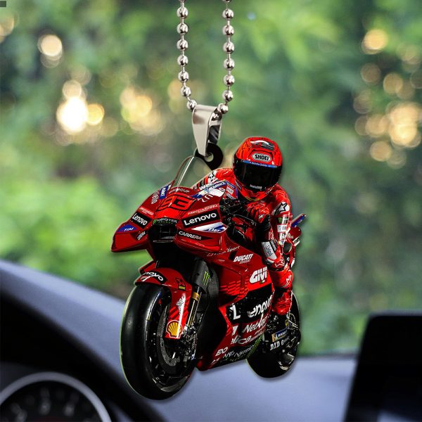 Ducati Lenovo Team x Francesco Bagnaia Custom Shape 2-sided Acrylic Car Ornament – TANTN 11214