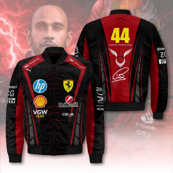 Lewis Hamilton x Scuderia Ferrari 3D Bomber Jacket - HOATT 8297