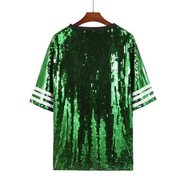 Philadelphia Eagles Green Sequin Round Neck Shirt - MAITM DROP038