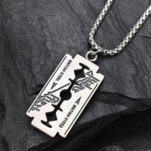 Judas Priest Stainless Steel Razor Blade Necklace - MAITM DROP041