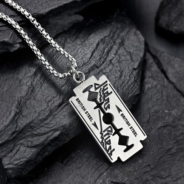 Judas Priest Stainless Steel Razor Blade Necklace - MAITM DROP041