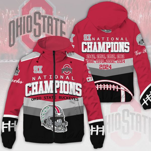 Ohio State Buckeyes Football 3D Windbreaker Jacket - MAITM 9892