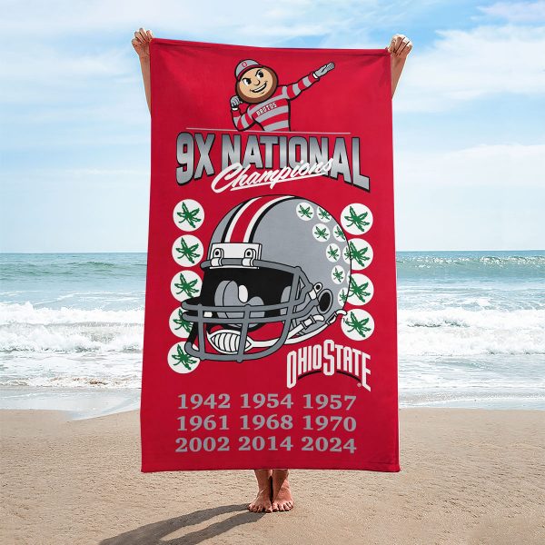 Ohio State Buckeyes Football Rectangle Beach Towel - HOATT 8702