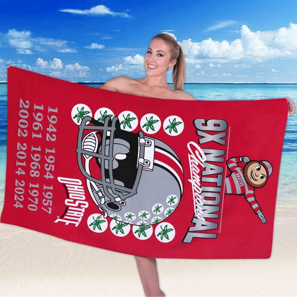 Ohio State Buckeyes Football Rectangle Beach Towel - HOATT 8702