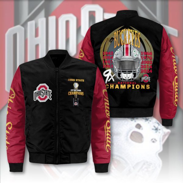 Ohio State Buckeyes Football 3D Bomber Jacket - HOATT 8241