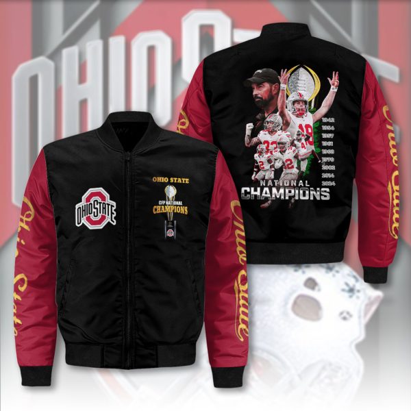 Ohio State Buckeyes Football 3D Bomber Jacket - HOATT 8242
