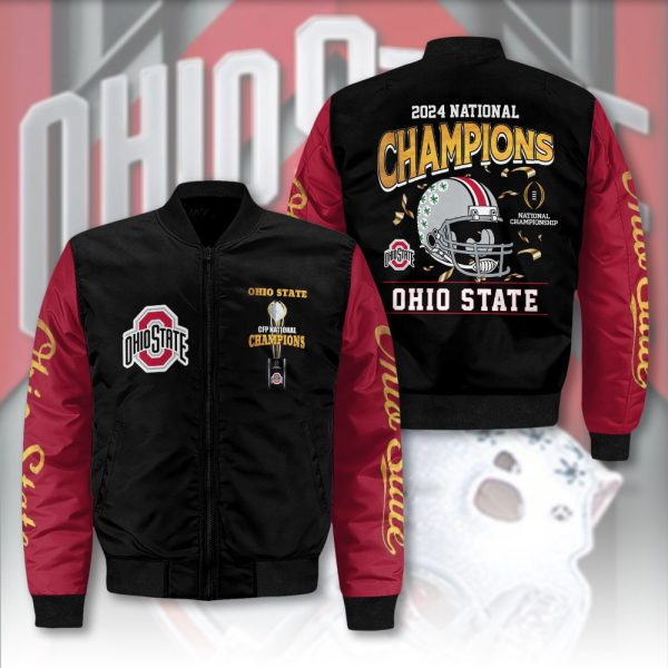 Ohio State Buckeyes Football 3D Bomber Jacket - HOATT 8295