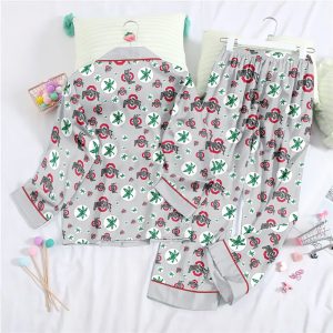 Ohio State Buckeyes Football Button Down Pajamas Set – MAITM 10009