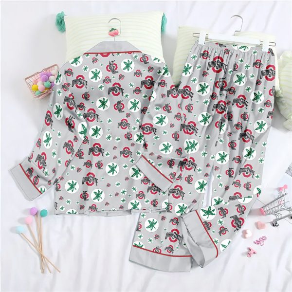 Ohio State Buckeyes Football Button Down Pajamas Set – MAITM 10009