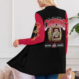 Ohio State Buckeyes Football Women's Patch Pocket Cardigan - HOATT 8762