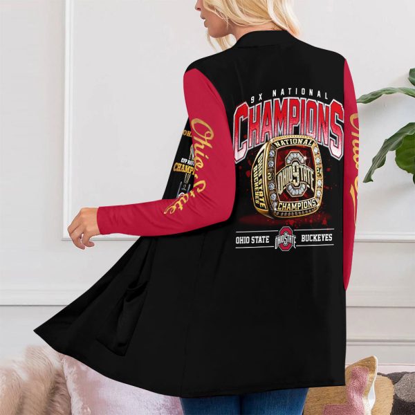 Ohio State Buckeyes Football Women's Patch Pocket Cardigan - HOATT 8762