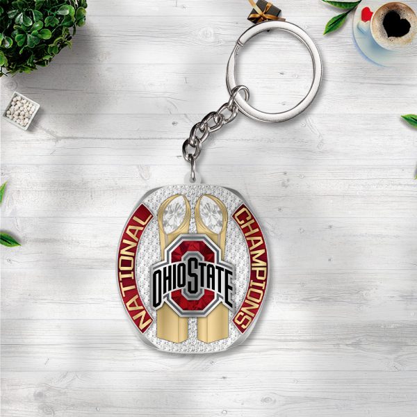 Ohio State Buckeyes Football Custom Shape 2-sided Keychain - TANTN 11037