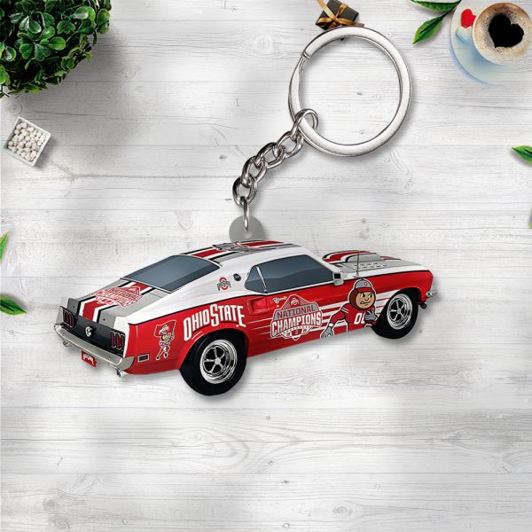 Ohio State Buckeyes Football Custom Shape 2-sided Keychain - TANTN 11038