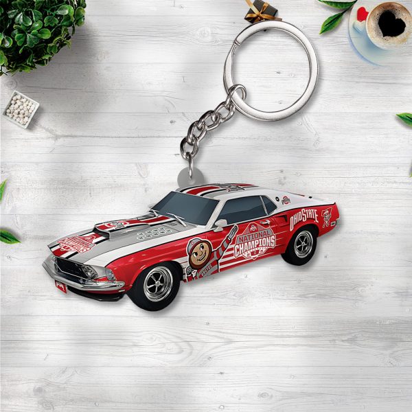 Ohio State Buckeyes Football Custom Shape 2-sided Keychain - TANTN 11048
