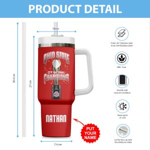 Personalized Ohio State Buckeyes Football 40oz Stanley Tumbler - HOATT 8166