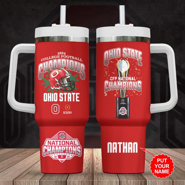 Personalized Ohio State Buckeyes Football 40oz Stanley Tumbler - HOATT 8166