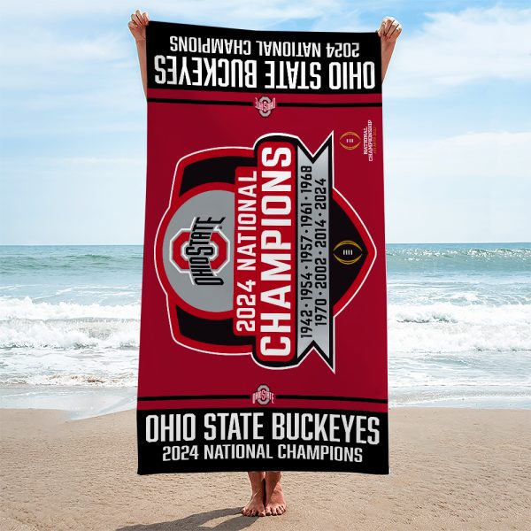 Ohio State Buckeyes Football Rectangle Beach Towel - MAITM 9906