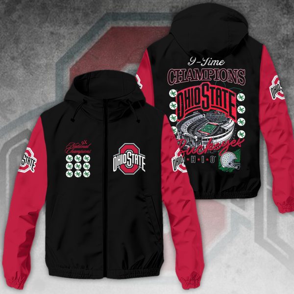 Ohio State Buckeyes Football 3D Windbreaker Jacket - HOATT 8441