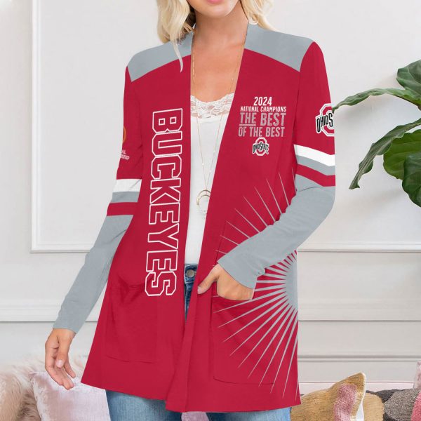 Ohio State Buckeyes Football Women's Patch Pocket Cardigan - MAITM 9800
