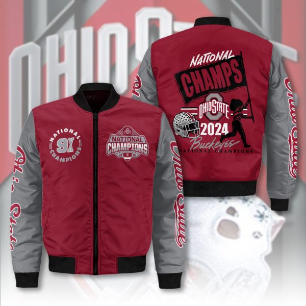 Ohio State Buckeyes Football 3D Bomber Jacket - HOATT 8222