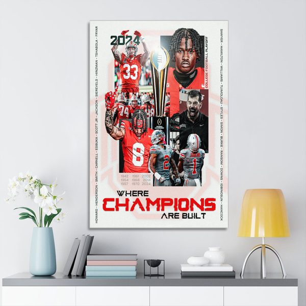 Ohio State Buckeyes Football Rectangle Canvas With Inner Frame - HOATT 8907