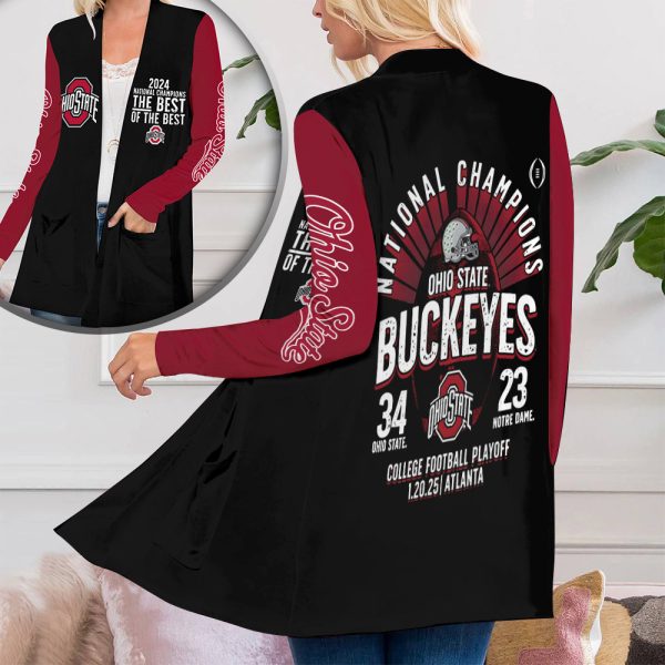 Ohio State Buckeyes Football Women's Patch Pocket Cardigan - HOATT 8772