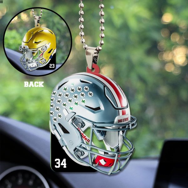 Ohio State Buckeyes Football Custom Shape 2-sided Acrylic Car Ornament - GNE 2665