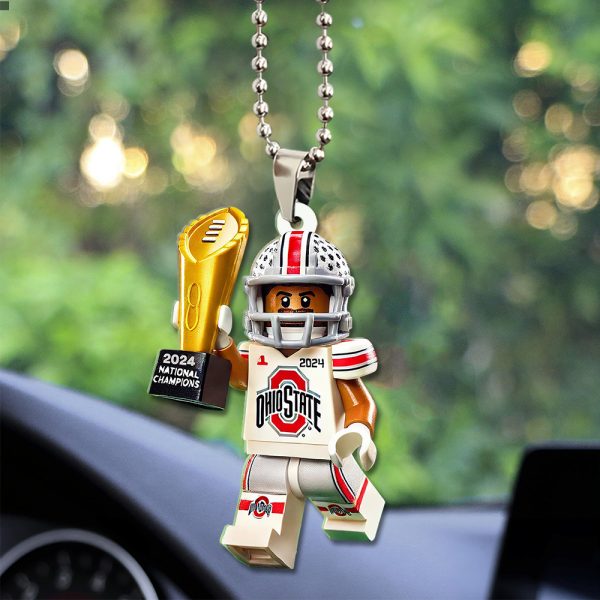 Ohio State Buckeyes Football Custom Shape 2-sided Acrylic Car Ornament - TANTN 10749