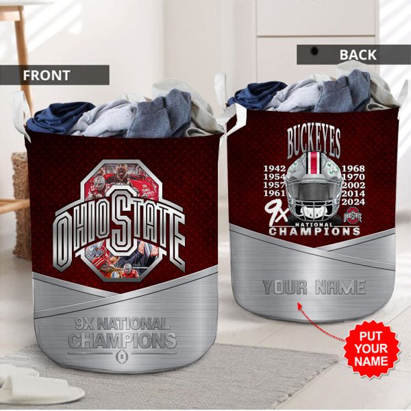 Personalized Ohio State Buckeyes Football Laundry Basket – HOATT 8726