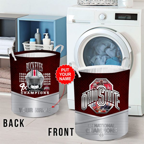 Personalized Ohio State Buckeyes Football Laundry Basket – HOATT 8726
