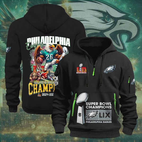Philadelphia Eagles 2D Quarter Zip Hoodie - MAITM 9921