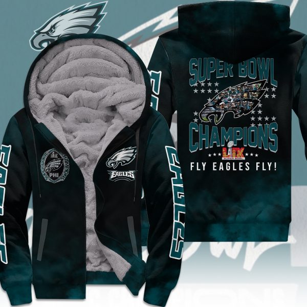 Philadelphia Eagles 3D Fleece Zip Up Hoodie - HOATT 8876