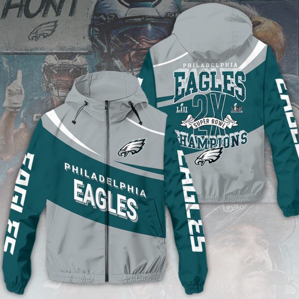 Philadelphia Eagles 3D Windbreaker Jacket - HOATT 8468
