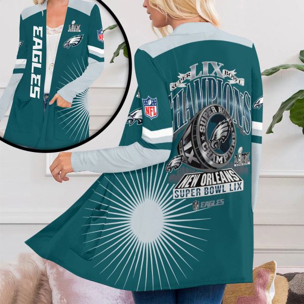 Philadelphia Eagles Women's Patch Pocket Cardigan - MAITM 9927