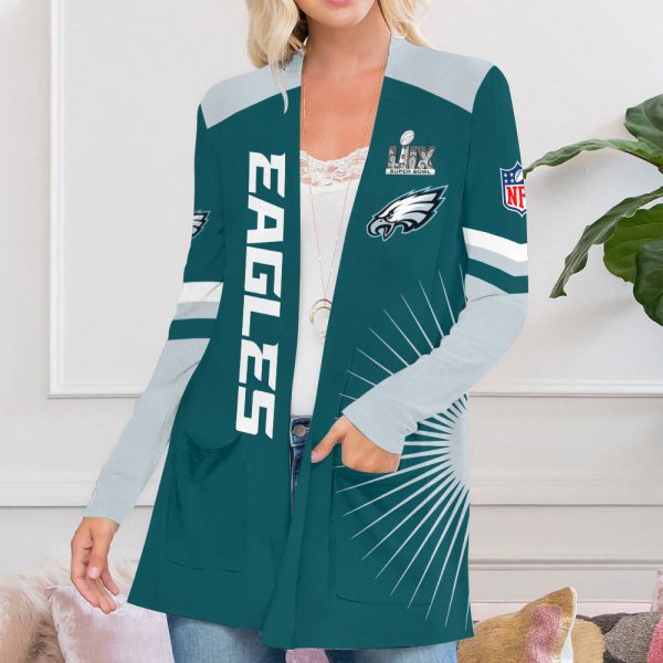 Philadelphia Eagles Women's Patch Pocket Cardigan - MAITM 9927