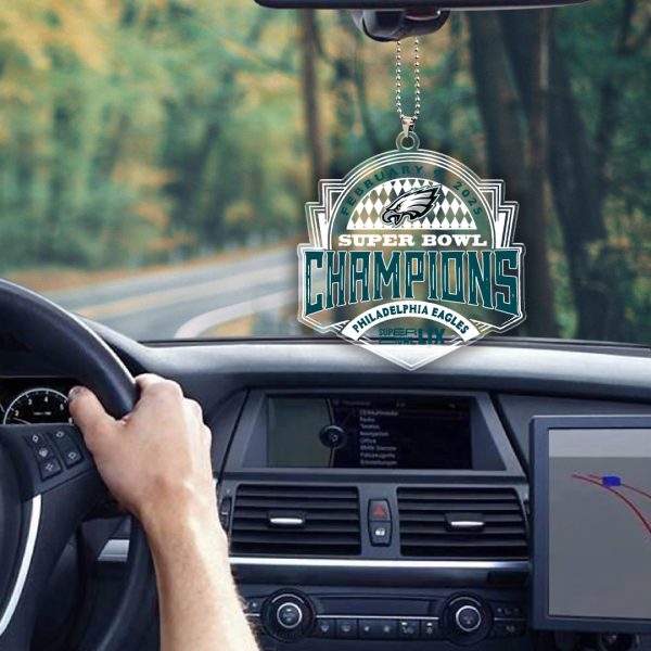 Philadelphia Eagles Custom Shape Clear 1-sided Acrylic Car Ornament - HOATT 8348