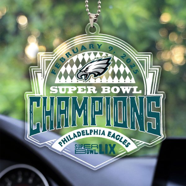 Philadelphia Eagles Custom Shape Clear 1-sided Acrylic Car Ornament - HOATT 8348