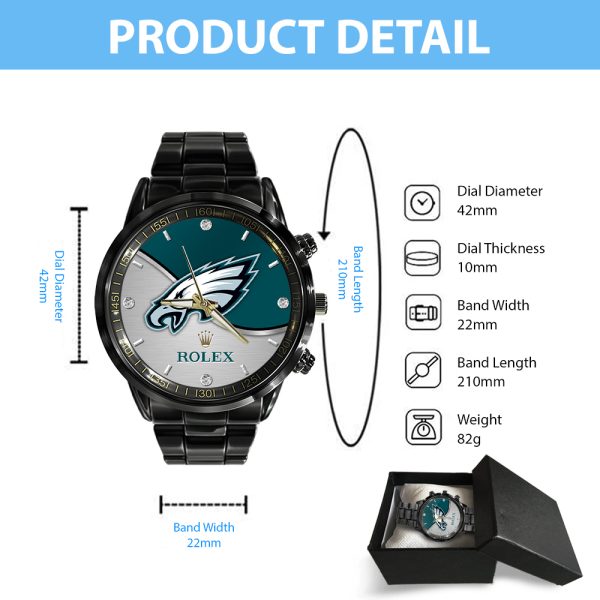 Philadelphia Eagles x Rolex Black Stainless Steel Watch - MAITM 10069