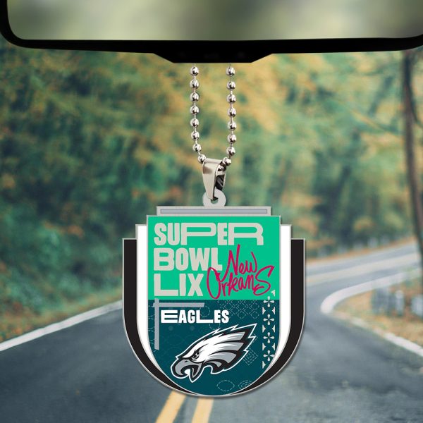 Philadelphia Eagles Custom Shape 2-sided Acrylic Car Ornament - TANTN 10696