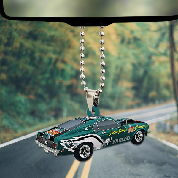 Philadelphia Eagles Custom Shape 2-sided Acrylic Car Ornament - TANTN 10902