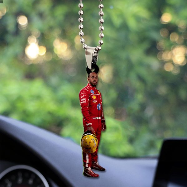 Scuderia Ferrari x Lewis Hamilton Custom Shape 2-sided Acrylic Car Ornament - TANTN 10636