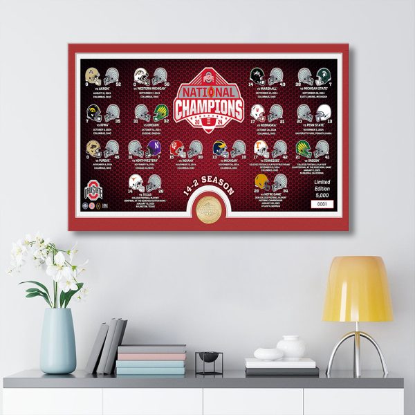 Ohio State Buckeyes Football Rectangle Canvas With Inner Frame - MAITM 10076