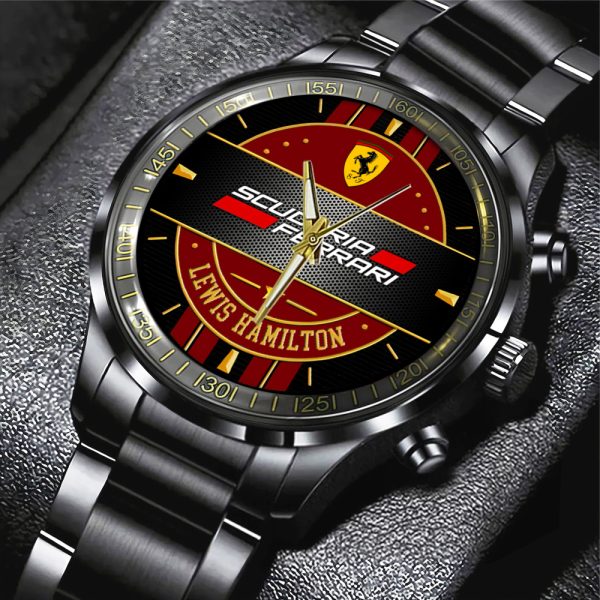 Scuderia Ferrari x Lewis Hamilton Black Stainless Steel Watch - ANHNV 6148