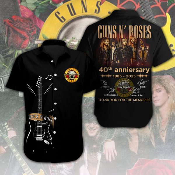 Guns N' Roses Short Sleeve Dress Shirt – ANHNV 6181