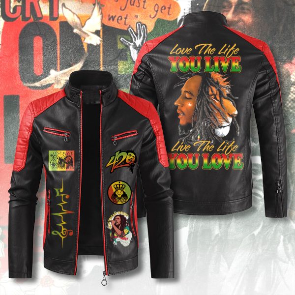 Bob Marley Premium Leather Bomber - ANHNV 6234