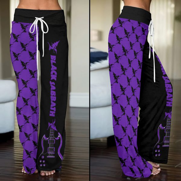 Black Sabbath High-Waisted Straight-Leg Trousers - ANHNV 9391