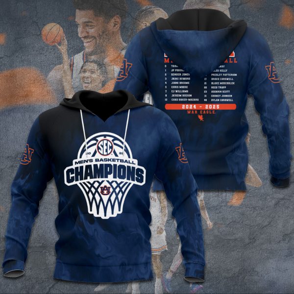 Auburn Tigers Men's Basketball 3D Apparel - TANTN 11241