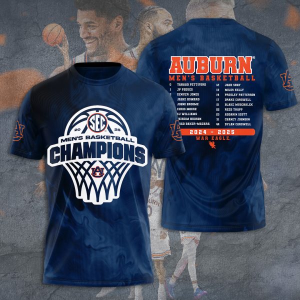 Auburn Tigers Men's Basketball 3D Apparel - TANTN 11241