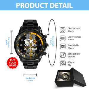Personalized Caterpillar Black Stainless Steel Watch - TANTN 11358