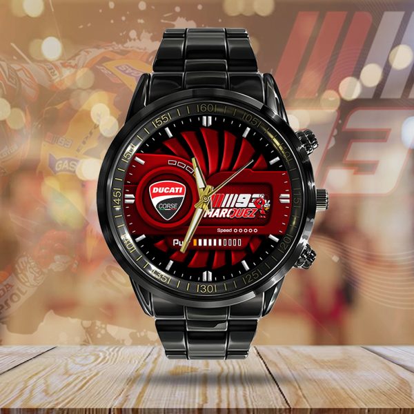 Ducati Lenovo Team x Marc Marquez Black Stainless Steel Watch - MAITM 10285